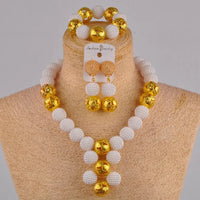 Thumbnail for White Women Necklace Costume African Beads Jewelry Set