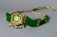 Thumbnail for Indian Green Enamel Gold Necklace Women's Jewelry