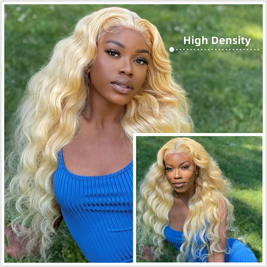 36-40 Inch Blonde 613 HD Lace Front Wig – 250-300 Density Body Wave Human Hair, 13x4/13x6 Lace Frontal Wig