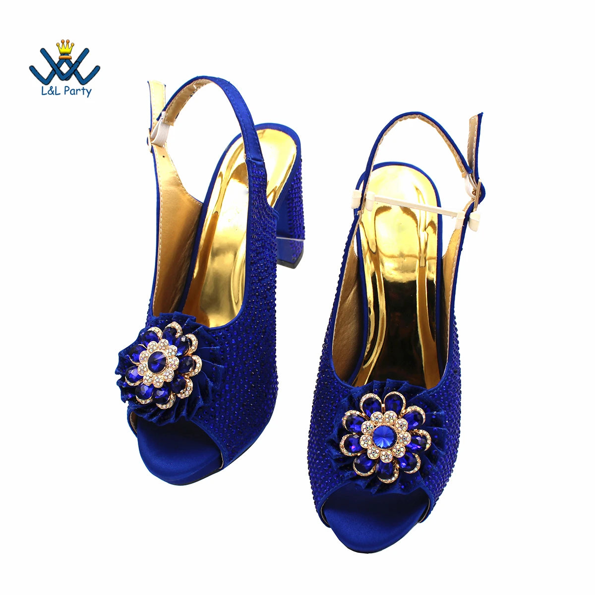 Latest African Women Shoes and Bag Set in Royal Blue New Design Italian Ladies Pumps for Garden Party