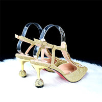 Thumbnail for Golden Color New Design Nigerian Women Shoes and Bag Elegant Style African Ladies Pointed Toe Pumus for Wedding Party