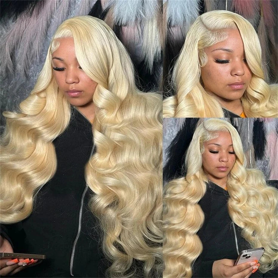 36-40 Inch Blonde 613 HD Lace Front Wig – 250-300 Density Body Wave Human Hair, 13x4/13x6 Lace Frontal Wig