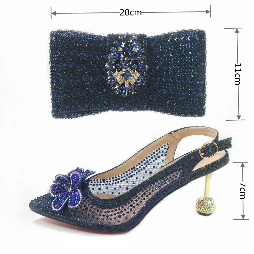 Doershow High Quality African Style Ladies Shoes And Bags Set Latest Italian Shoes And Bag Set For Party HYU1-45