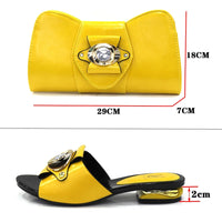 Thumbnail for New Arrival Italian Shoes with Matching Bags Set Decorated with Rhinestone Women Summer Shoes African Wedding Shoe and Bags