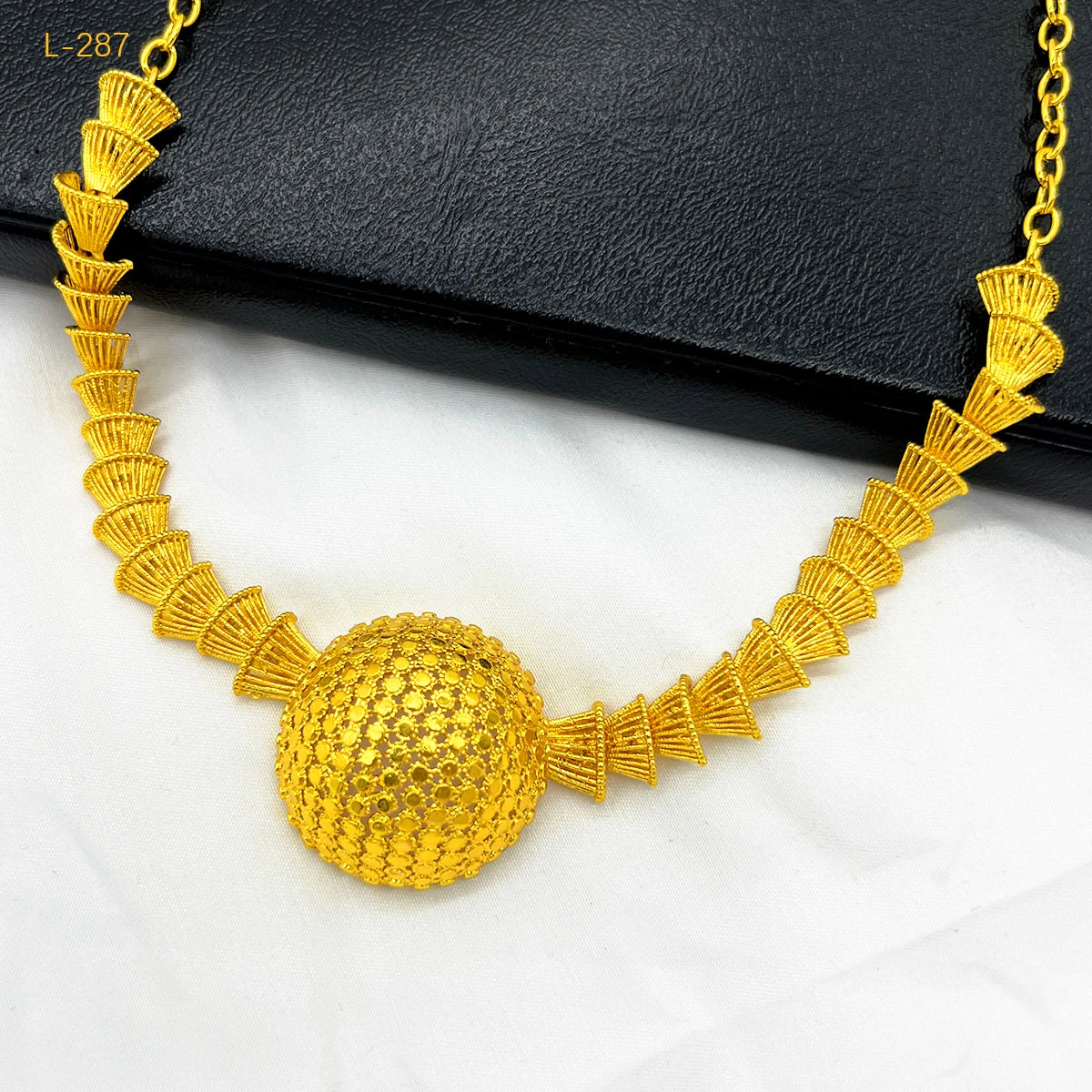 Dubai Indian African Bead Necklace Earrings Jewelry Set For Women 24K Gold Plated Nigeria Bridal Wedding Party Gift Jewellery