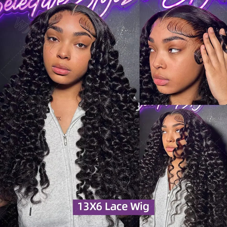 Wigirl 200% Loose Wave 13x6 HD Lace Front Human Hair Wigs Brazilian 30 40 Inch 13x4 Deep Curly Wave Lace Frontal Wig For Women