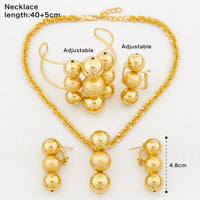 Thumbnail for Luxury Gold Color Jewelry Set Nine Beads Cuff Bracelet Earrings Necklace African Dubai Drop Earrings Ring Fashion Italy Jewelry