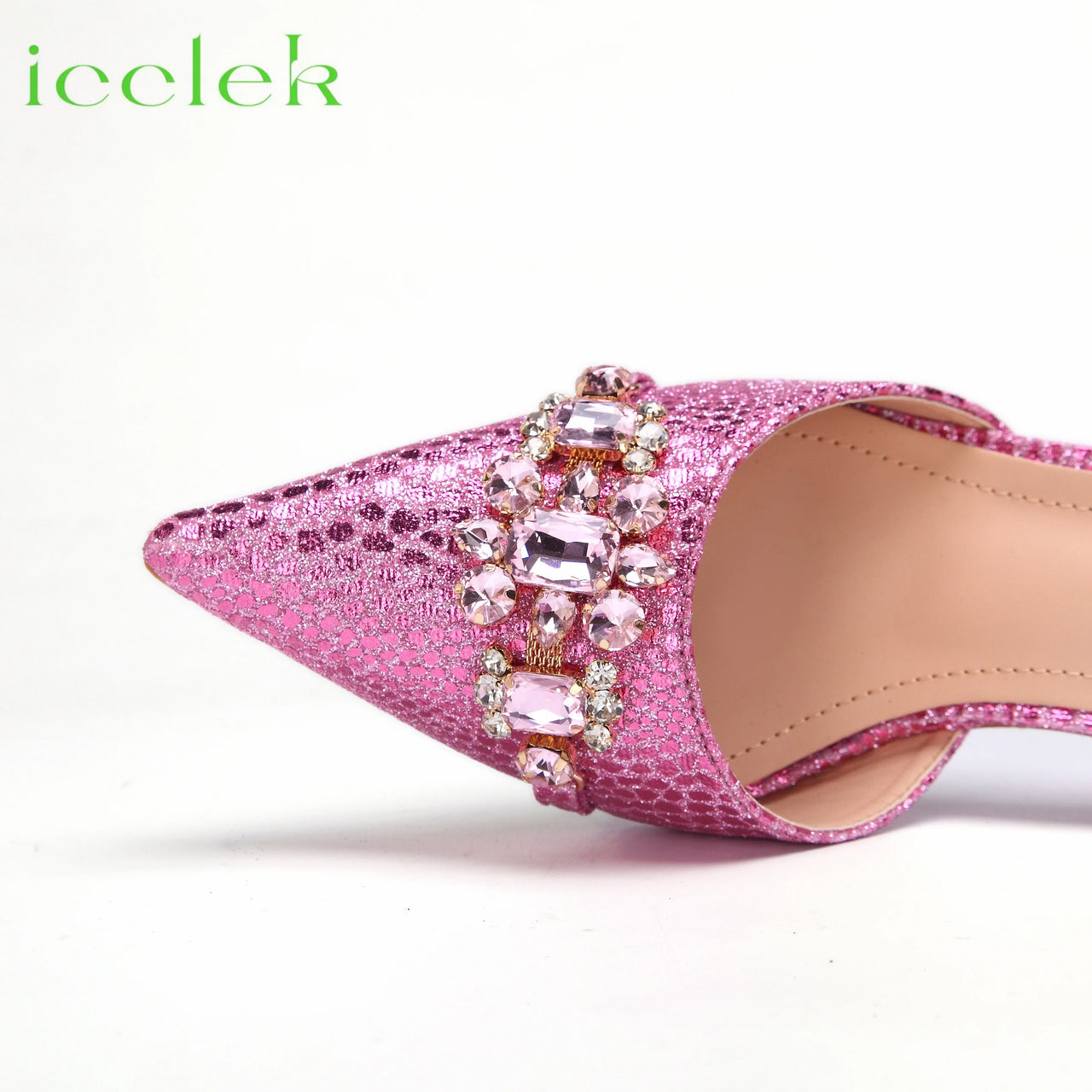 New Arrivals Special Design Pink Color African Women Shoes and Bag Set Pointed Toe Sandals for Wedding Party