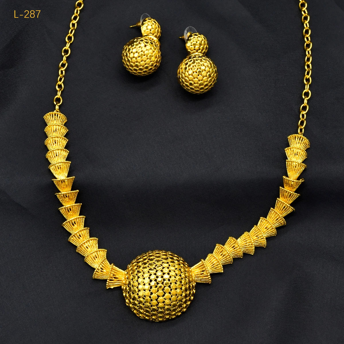 Dubai Indian African Bead Necklace Earrings Jewelry Set For Women 24K Gold Plated Nigeria Bridal Wedding Party Gift Jewellery