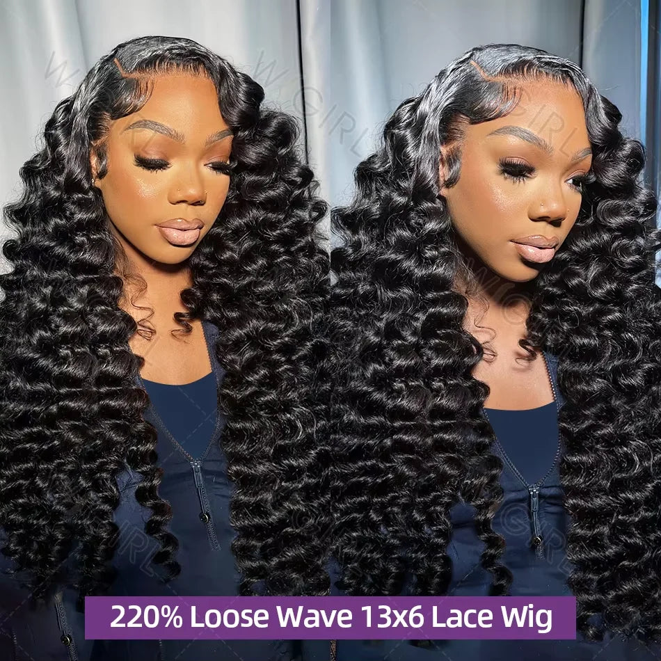 Wigirl 200% Loose Wave 13x6 HD Lace Front Human Hair Wigs Brazilian 30 40 Inch 13x4 Deep Curly Wave Lace Frontal Wig For Women