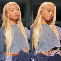 Thumbnail for Wear and Go 200% Density Human Hair 613 Straight HD Lace Front Wig 13x4 Brazilian Virgin Blonde Lace Frontal Wigs Glueless