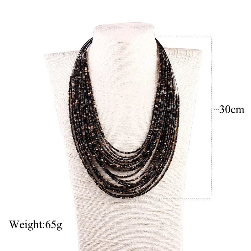 African Acrylic Beads Jewelry Sets Bohemia Multi-in-one necklace Women Fashion Statement Multilayer Necklace New Jewelry