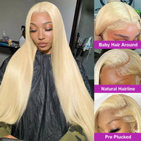 Thumbnail for Wear and Go 200% Density Human Hair 613 Straight HD Lace Front Wig 13x4 Brazilian Virgin Blonde Lace Frontal Wigs Glueless