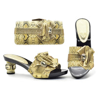 Thumbnail for Latest Design Women Italian African Party Pumps Shoes and Bag Set Decorated with Rhinestone Women Shoe and Bag for Nigeria Party