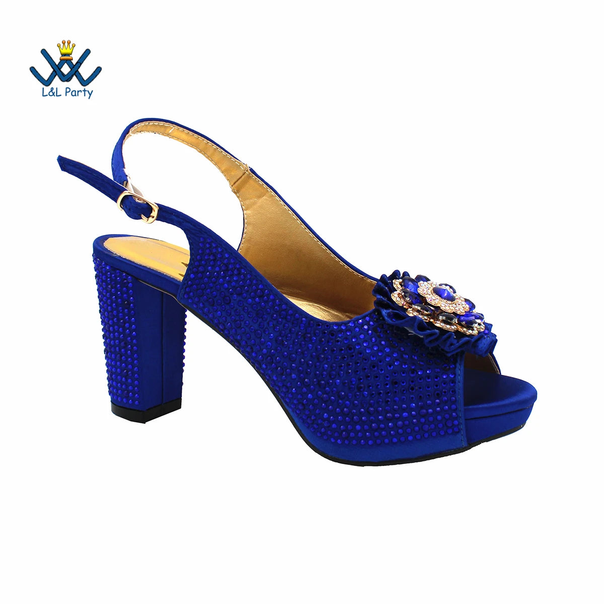 Latest African Women Shoes and Bag Set in Royal Blue New Design Italian Ladies Pumps for Garden Party