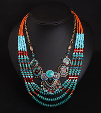 Thumbnail for Exaggerated Bohemian Hand-Woven Decorative Necklace