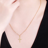 Thumbnail for 925 Sterling Silver Moissanite Cross Pendant Necklace