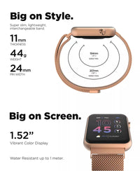 Thumbnail for Air 4 Unisex Rose Gold-Tone Mesh Bracelet Smartwatch 41Mm