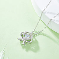 Thumbnail for Moissanite 925 Sterling Silver Bow & Heart Necklace