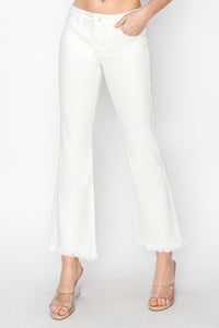 Thumbnail for RISEN Full Size Tummy Control Crop Flare Step Hem Pants