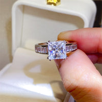 Thumbnail for 3 Carat Moissanite 925 Sterling Silver Square Shape Ring