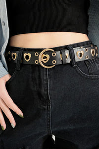 Thumbnail for Heart Shape Alloy Detail PU Leather Belt