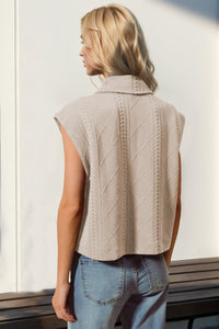 Thumbnail for Double Take Snap Down Texture Crop Vest