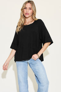 Thumbnail for Basic Bae Full Size Bamboo Round Neck Exposed Seam T-Shirt