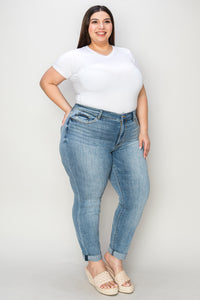 Thumbnail for Judy Blue Full Size Cuffed Hem Slim Jeans