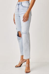 Thumbnail for RISEN High Rise Distressed Relaxed Jeans