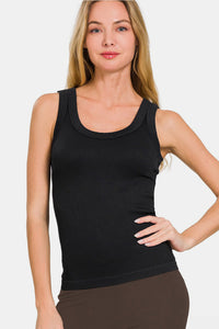 Thumbnail for Zenana 2 Way Neckline Washed Ribbed Tank