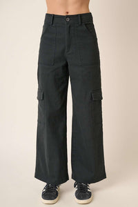 Thumbnail for Mittoshop Wide Leg High Waist Pants with Cargo Pockets