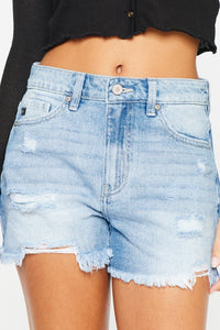 Thumbnail for Kancan High Waist Frayed Denim Shorts