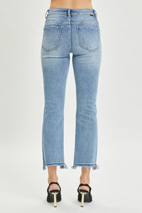 Thumbnail for RISEN Full Size High Rise Distressed Cropped Straight Jeans