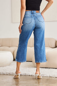 Thumbnail for Judy Blue Full Size Braid Side Detail Wide Leg Jeans