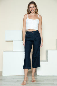 Thumbnail for Judy Blue Full Size Side Seam Braid Detail Crop Wide Leg Jeans