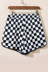 Thumbnail for Drawstring Checkered Shorts with Pockets