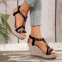 Thumbnail for Braided Strap Wedge Sandals