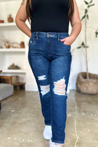 Thumbnail for Judy Blue Full Size High Waist Rigid Magic Heavy Destroy Straight Jeans