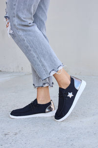 Thumbnail for Forever Link Star Lace-Up Flat Sneakers