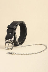 Thumbnail for PU Leather Alloy Chain Belt