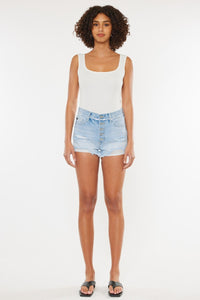 Thumbnail for Kancan Distressed Button Fly Denim Shorts