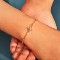 Thumbnail for Lotus Shape 18K Gold-Plated Bead Bracelet