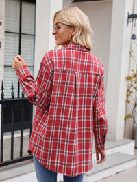 Thumbnail for Mandy Plaid Button Up Long Sleeve Shirt