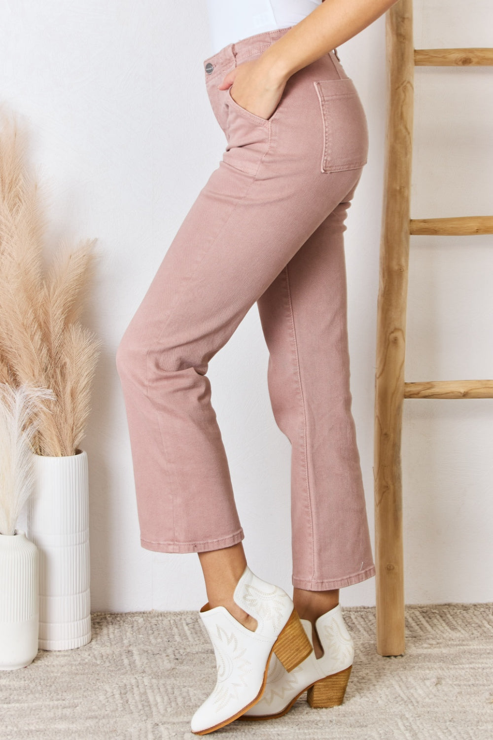 RISEN Full Size High Rise Ankle Flare Jeans