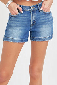 Thumbnail for RISEN Low Rise Slit Denim Shorts