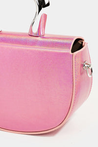 Thumbnail for Fame Glossy Semi Circle Top Handle Bag