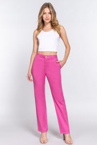 Thumbnail for ACTIVE BASIC High Waist Straight Twill Pants