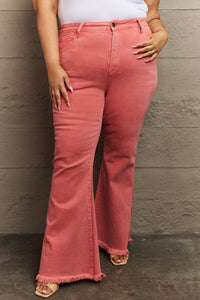 Thumbnail for RISEN Bailey Full Size High Waist Side Slit Flare Jeans