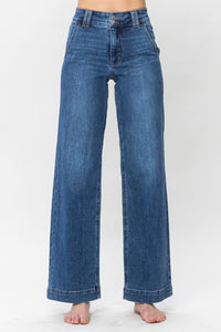 Thumbnail for Judy Blue Full Size Double Button Wide Leg Jeans